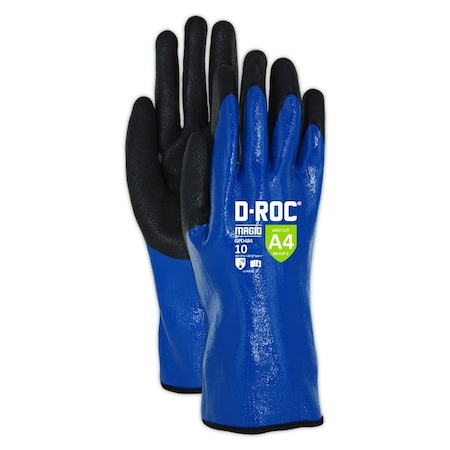 Magid Cut-Resistant and Chemical Resistant Coated Gloves, Cut Level A4 , Flat Nitrile, Sandy Nitrile , 11 GPD484-11